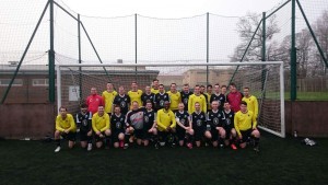 The two teams line-up